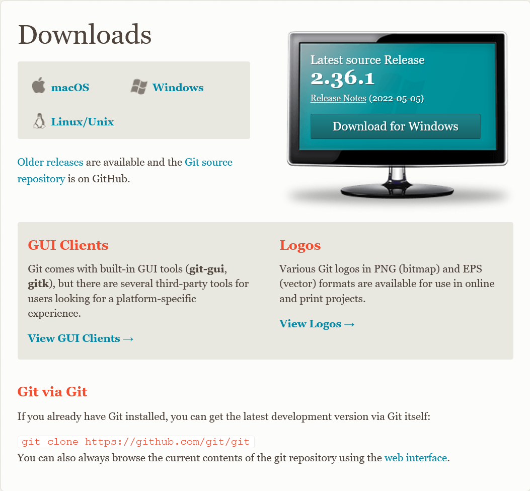 A webpage with download options for different operating systems